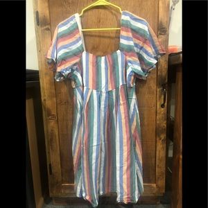 Madewell square neck dress.